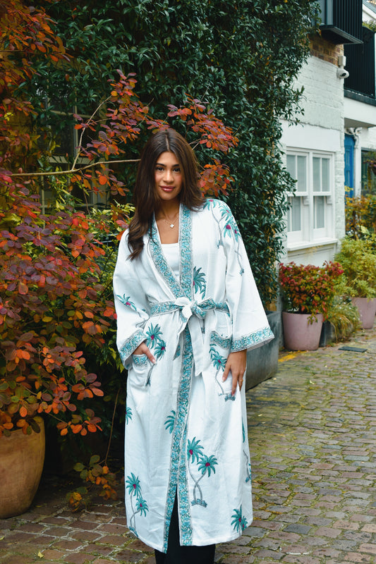 Serene Wrap Blue Nature Print