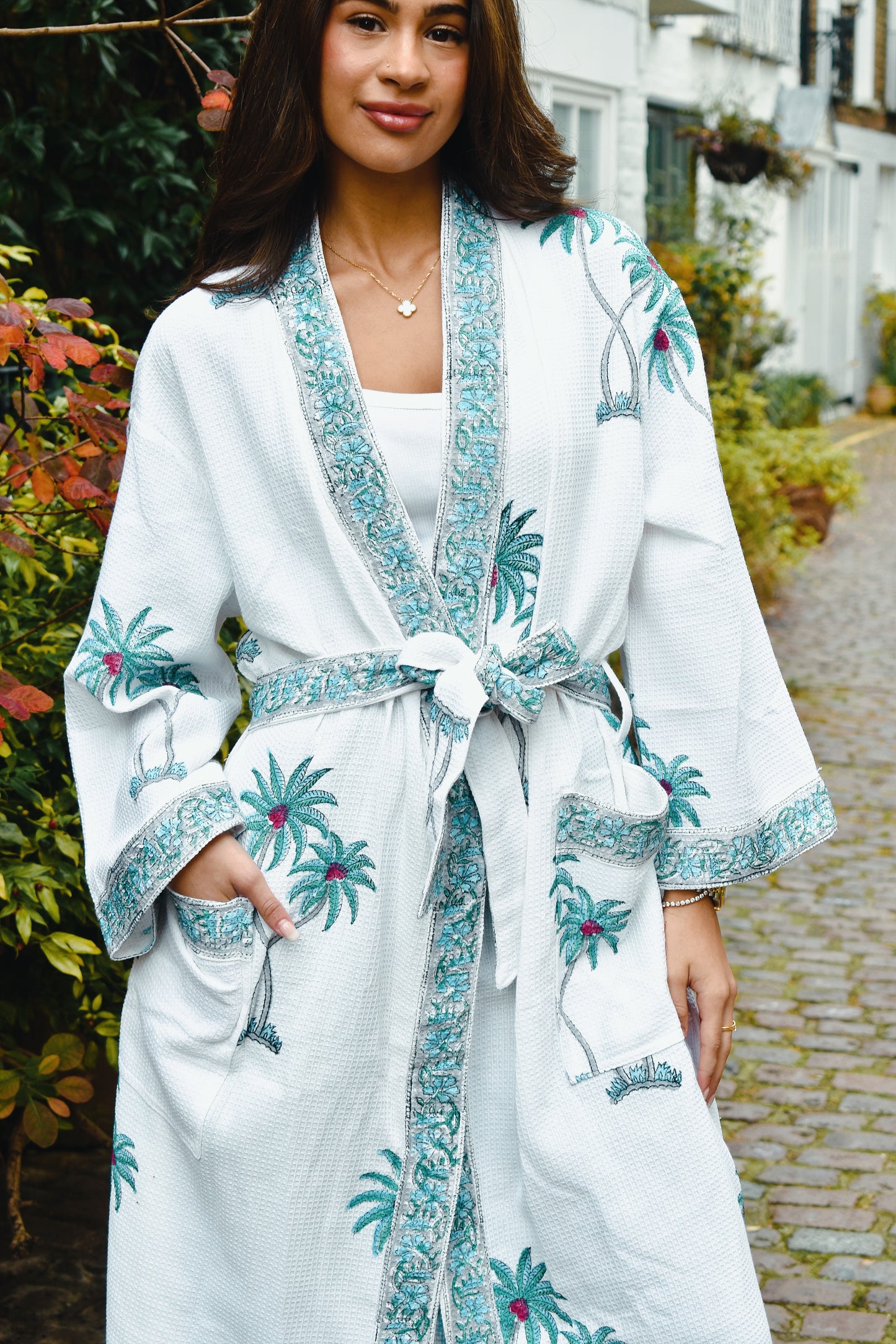 Serene Wrap Blue Nature Print