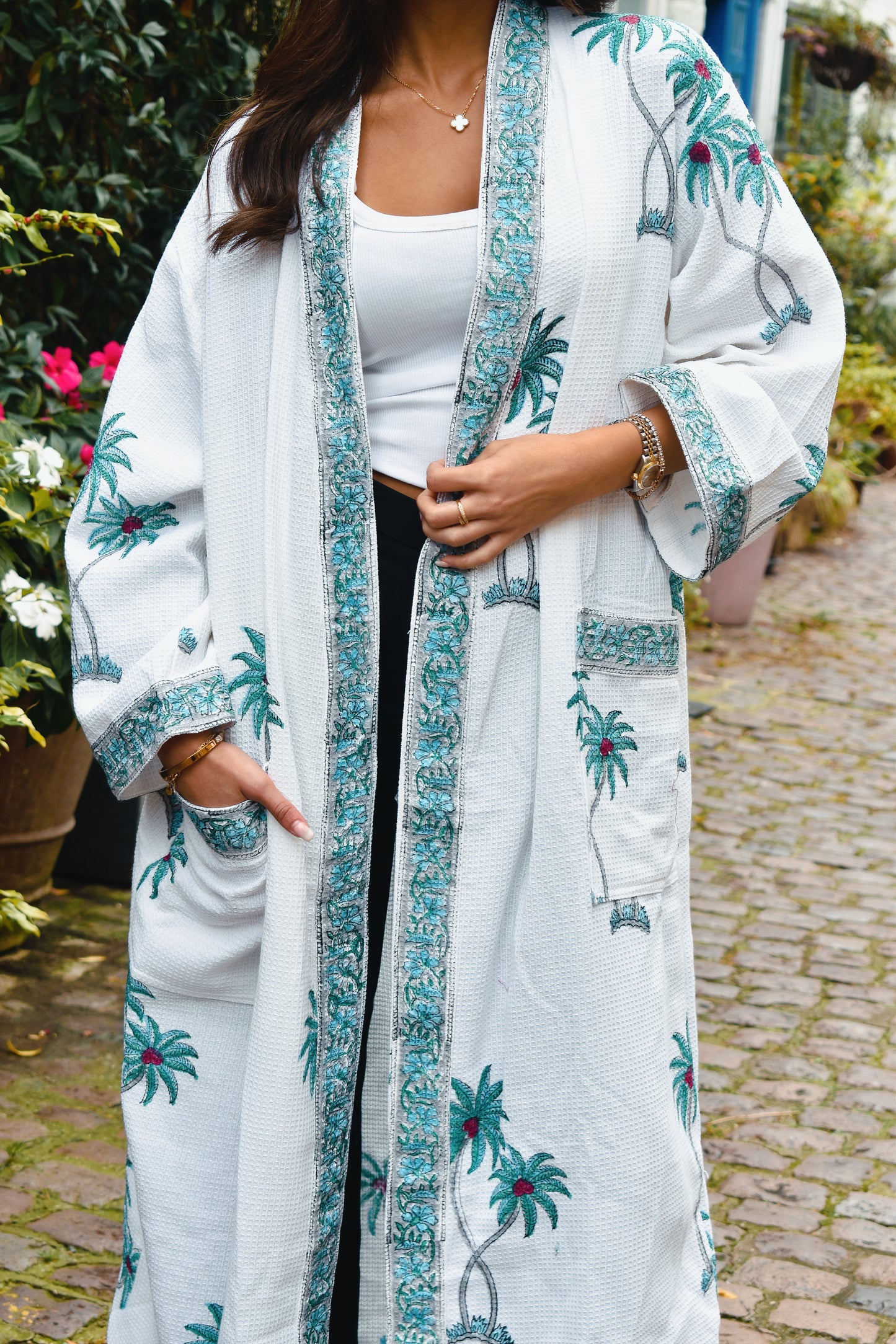 Serene Wrap Blue Nature Print