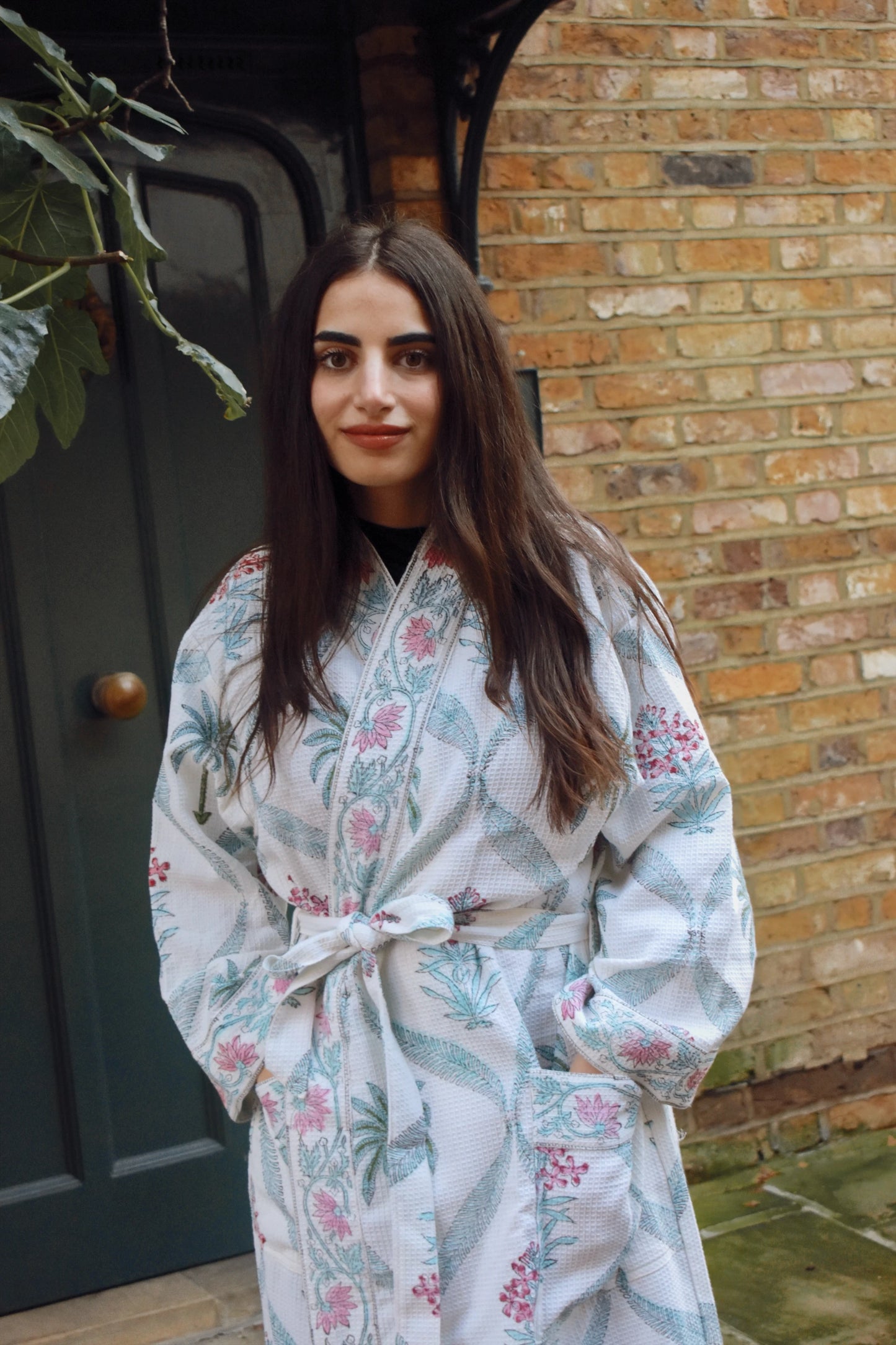 Serene Wrap Sky Blue Nature Print