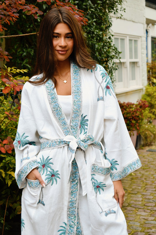 Serene Wrap Blue Nature Print